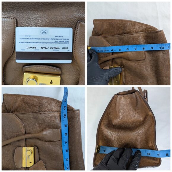 Authentic PRADA Vitello Dino Top Handle Tote Bag Made in Italy - Picture 16 of 16